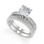 Load image into Gallery viewer, Amani Four Prong Milgrain Cushion Cut Diamond Engagement Ring
