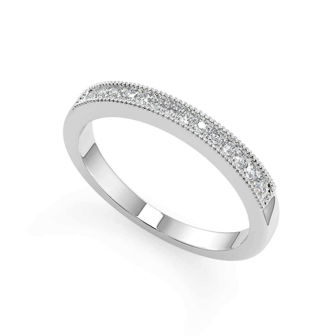 Amani Four Prong Milgrain Cushion Cut Diamond Engagement Ring