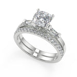 Load image into Gallery viewer, Mariyah Baguette Accents Cushion Cut Diamond Engagement Ring
