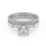 Load image into Gallery viewer, Mariyah Baguette Accents Cushion Cut Diamond Engagement Ring
