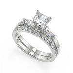 Load image into Gallery viewer, Harper Baguette Accents Princess Cut Diamond Engagement Ring
