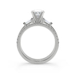 Load image into Gallery viewer, Harper Baguette Accents Princess Cut Diamond Engagement Ring
