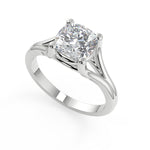 Load image into Gallery viewer, April Split Shank Cushion Cut Diamond Engagement Ring
