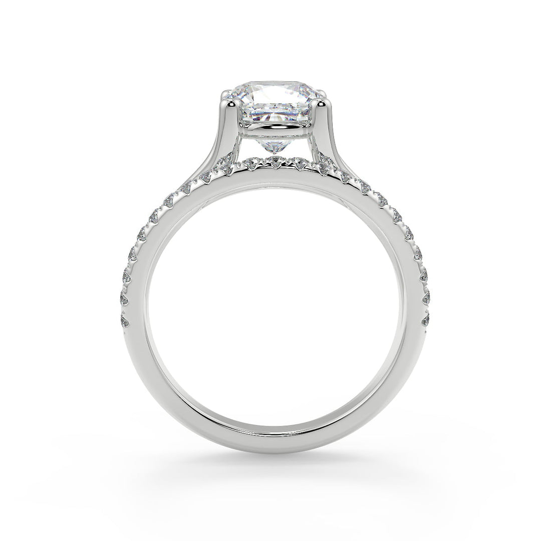 April Split Shank Cushion Cut Diamond Engagement Ring
