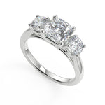 Load image into Gallery viewer, Sherlyn 3 Stone Solitaire Cushion Cut Diamond Engagement Ring
