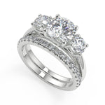 Load image into Gallery viewer, Kristin 3 Stone Solitaire Round Cut Diamond Engagement Ring
