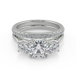 Load image into Gallery viewer, Kristin 3 Stone Solitaire Round Cut Diamond Engagement Ring
