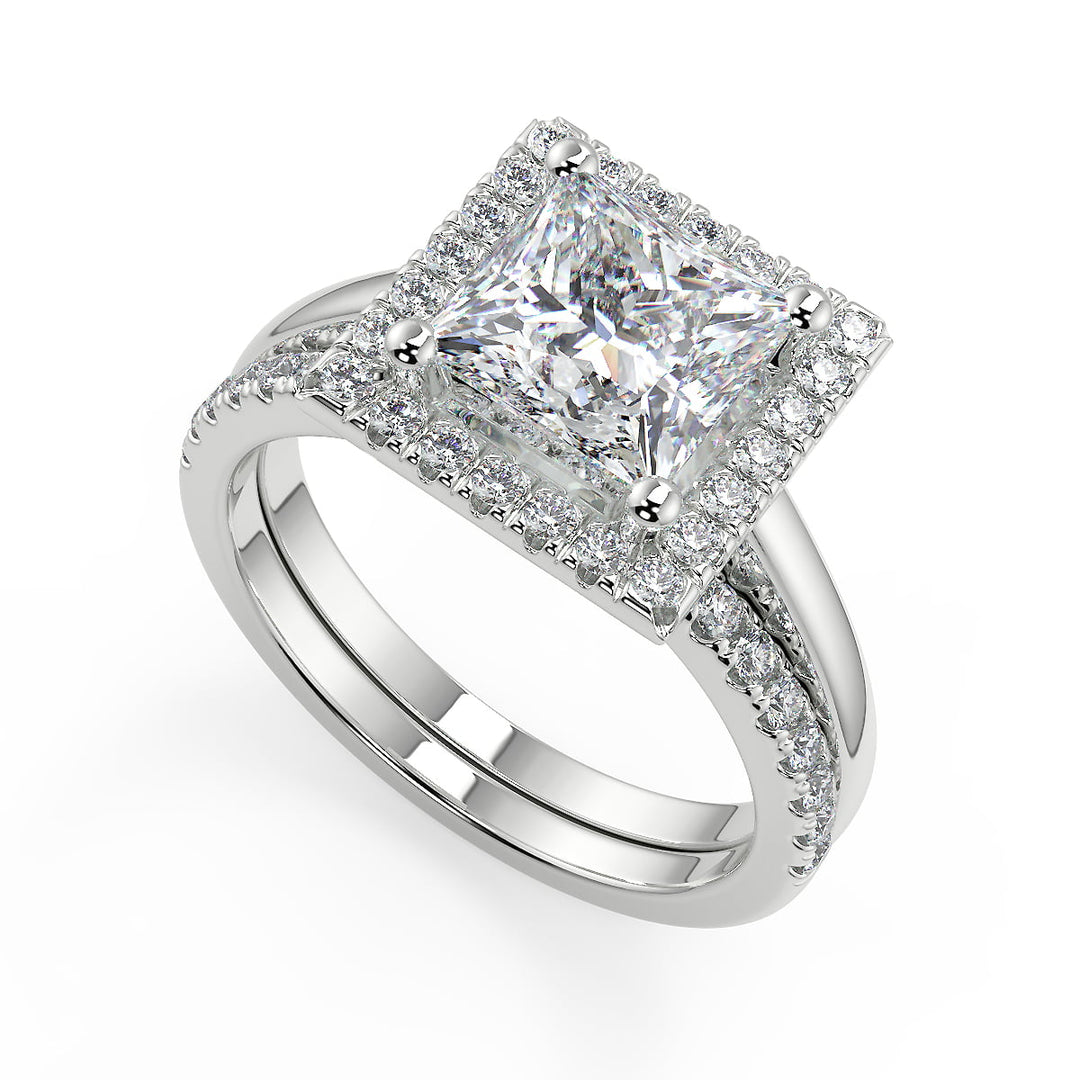 Lyric Halo Princess Cut Diamond Engagement Ring