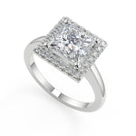 Load image into Gallery viewer, Lyric Halo Princess Cut Diamond Engagement Ring
