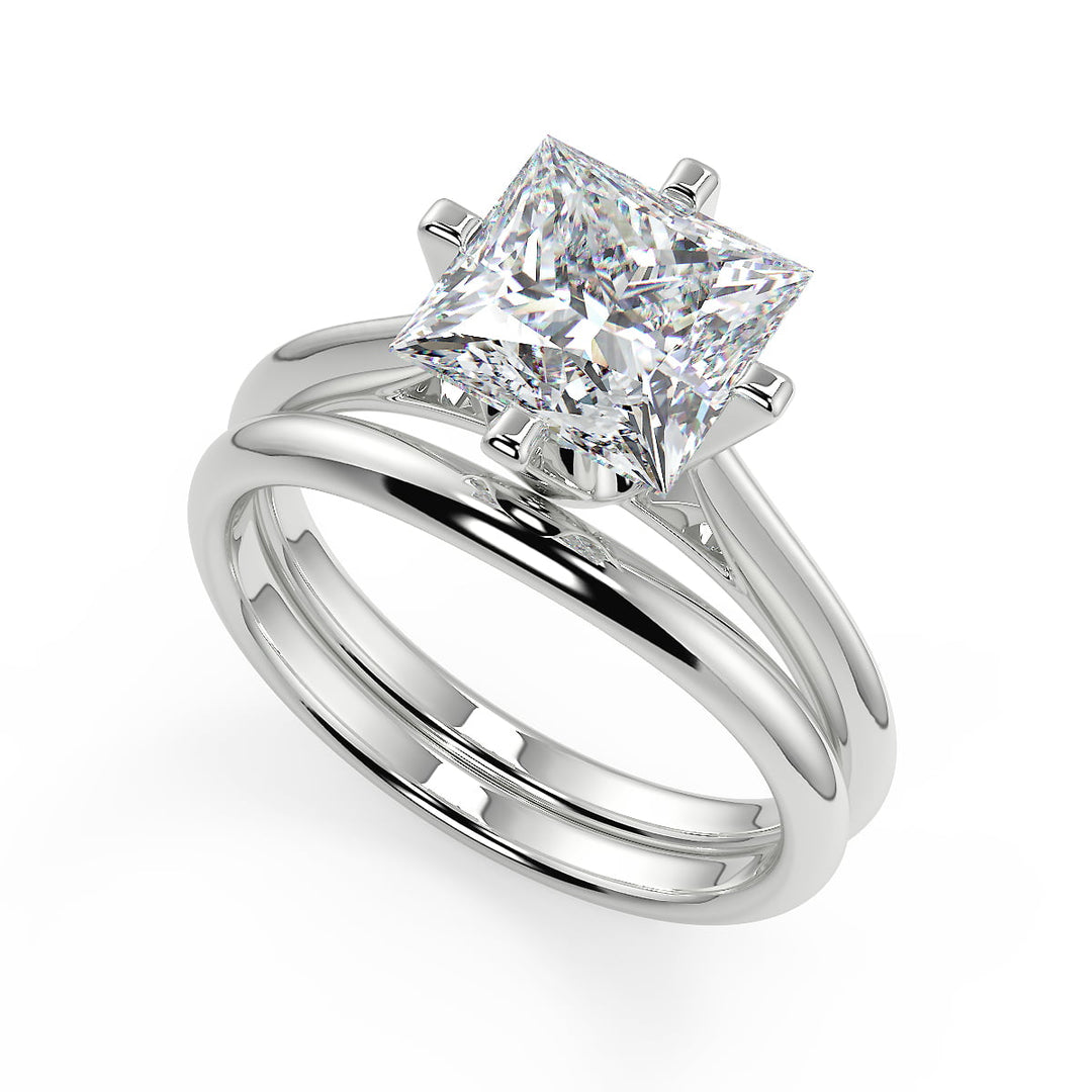Kristina 4 Prong Solitaire Princess Cut Diamond Engagement Ring