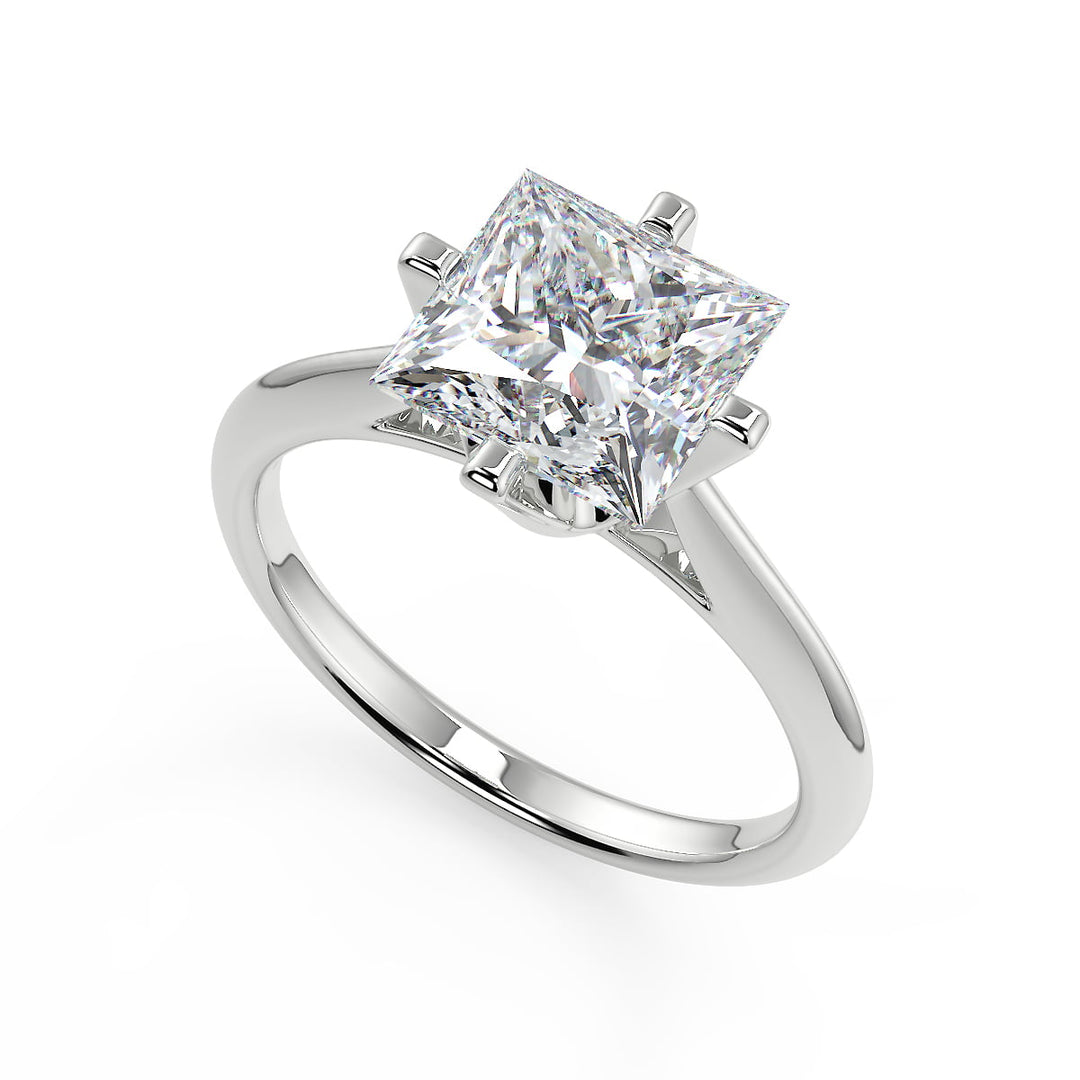 Kristina 4 Prong Solitaire Princess Cut Diamond Engagement Ring