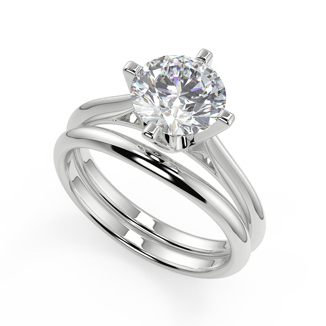 Kaitlyn 4 Prong Solitaire Round Cut Diamond Engagement Ring