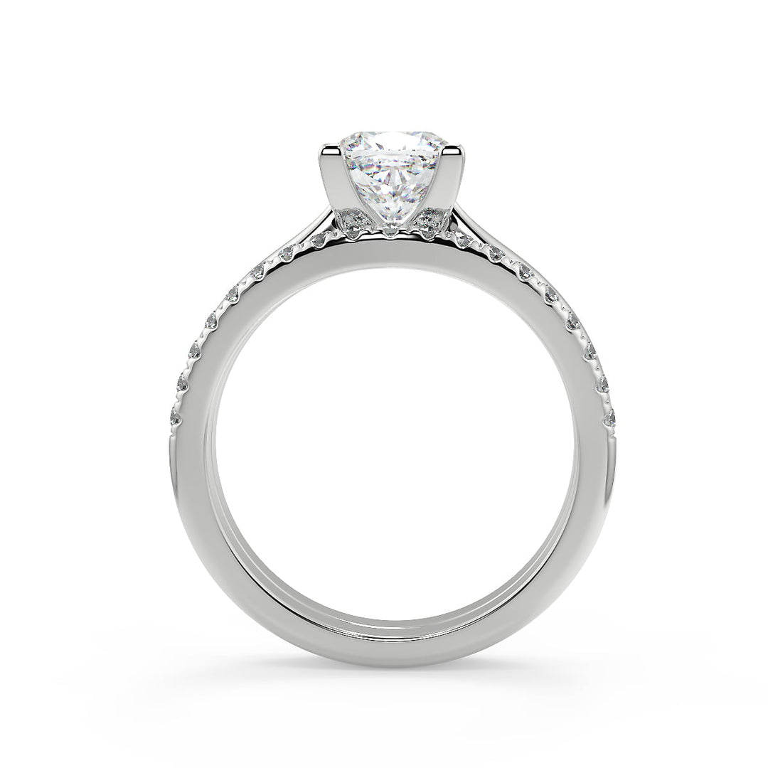 Marilyn Squared 4 Claw Solitaire Cushion Cut Diamond Engagement Ring