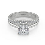 Load image into Gallery viewer, Marilyn Squared 4 Claw Solitaire Cushion Cut Diamond Engagement Ring

