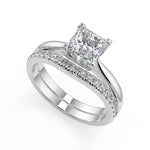 Load image into Gallery viewer, Eileen Squared 4 Claw Solitaire Princess Cut Diamond Engagement Ring
