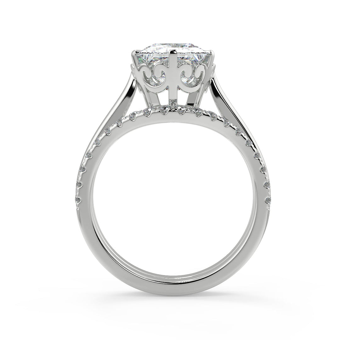 Kailee 6 Claw Crown Solitaire Princess Cut Diamond Engagement Ring