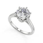 Load image into Gallery viewer, Hannah 6 Claw Crown Solitaire Round Cut Diamond Engagement Ring
