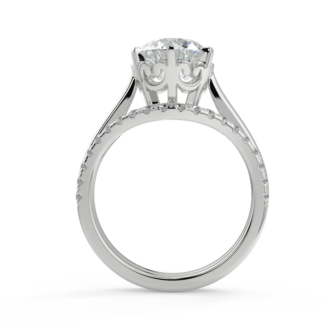 Hannah 6 Claw Crown Solitaire Round Cut Diamond Engagement Ring
