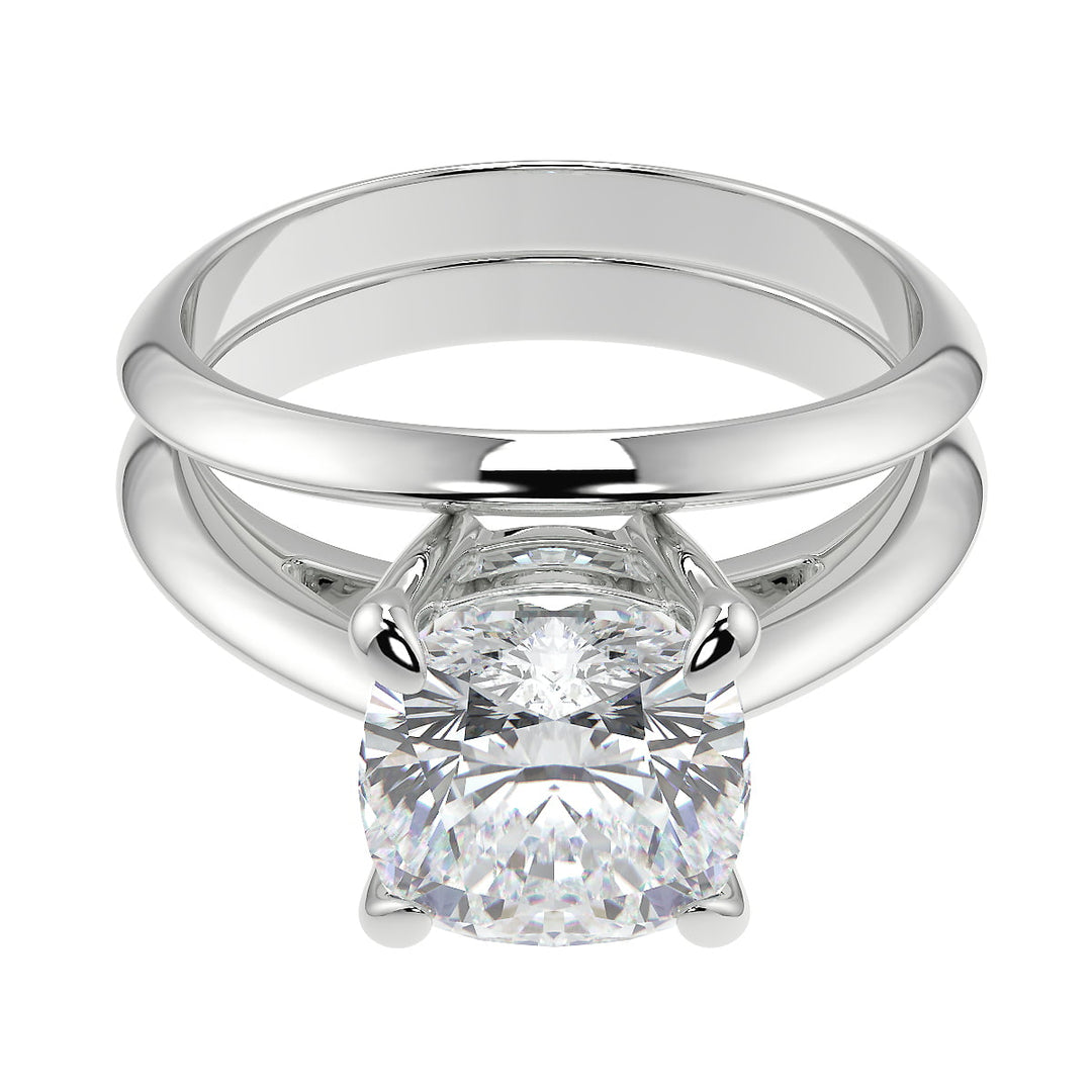 Essence 4 Prong Solitaire Cushion Cut Diamond Engagement Ring
