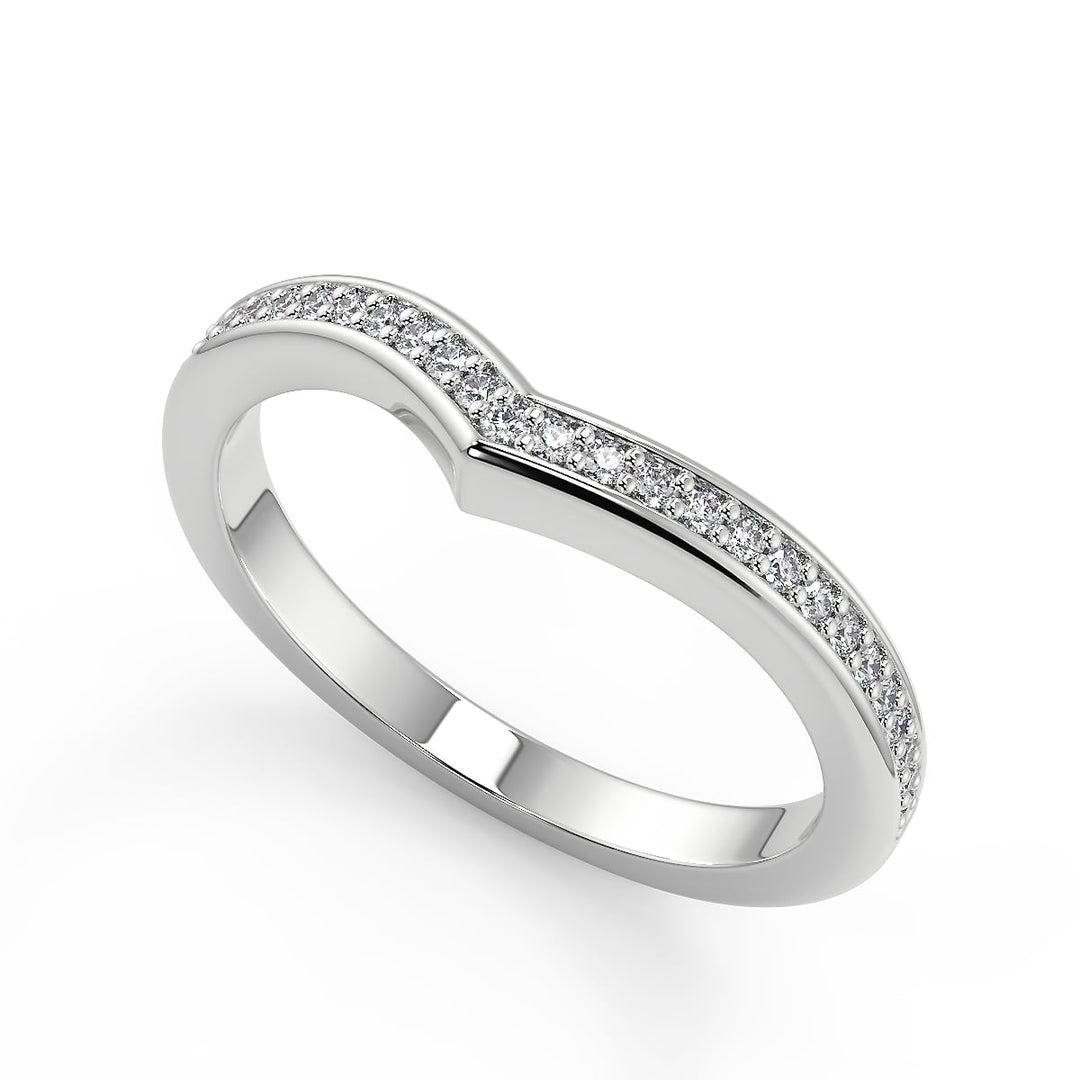 Marely Bypass Micro Pave Modern Round Cut Diamond Engagement Ring