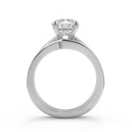 Load image into Gallery viewer, Marely Bypass Micro Pave Modern Round Cut Diamond Engagement Ring

