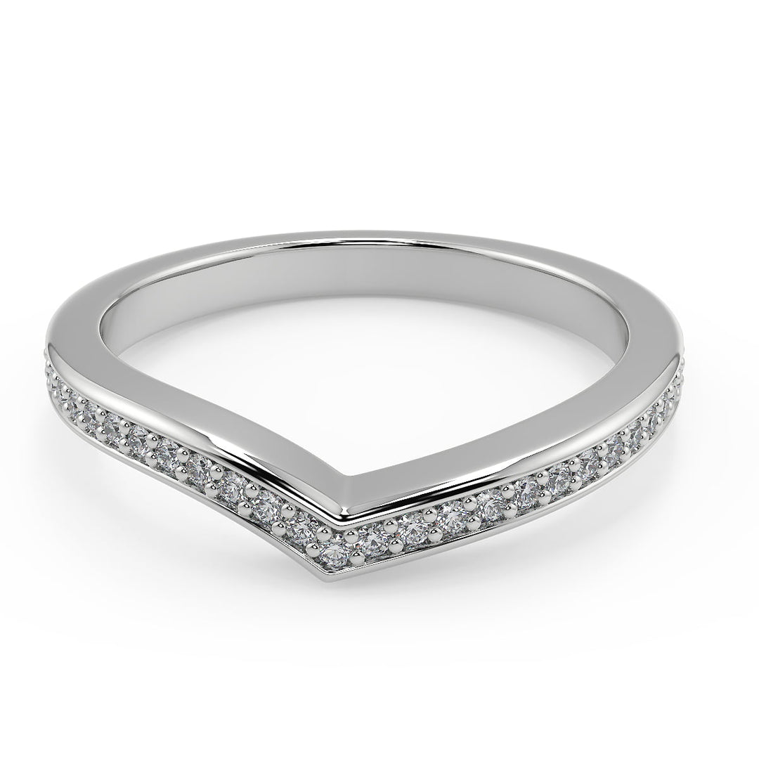 Marely Bypass Micro Pave Modern Round Cut Diamond Engagement Ring