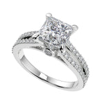 Load image into Gallery viewer, Jordin Double French-Set Split Shank Classic Princess Cut Diamond Engagement Ring
