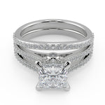 Load image into Gallery viewer, Jordin Double French-Set Split Shank Classic Princess Cut Diamond Engagement Ring
