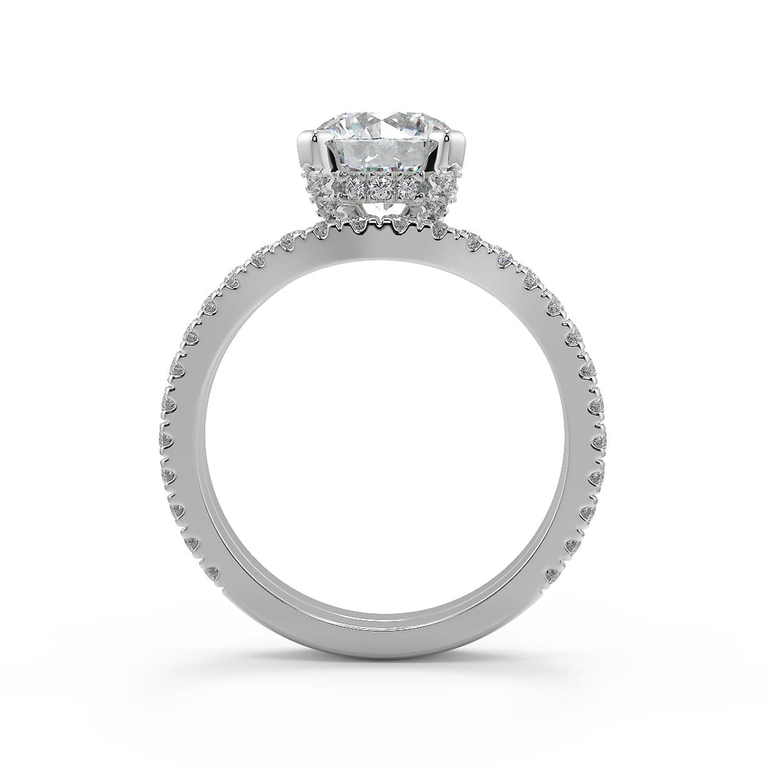 Dalia Micro French Pave Classic Round Cut Diamond Engagement Ring