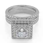 Load image into Gallery viewer, Carlee Double Halo Pave Gala Cushion Cut Diamond Engagement Ring
