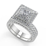 Load image into Gallery viewer, Molly Double Halo Pave Gala Princess Cut Diamond Engagement Ring
