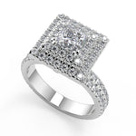 Load image into Gallery viewer, Molly Double Halo Pave Gala Princess Cut Diamond Engagement Ring

