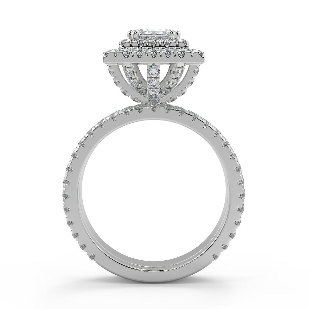 Molly Double Halo Pave Gala Princess Cut Diamond Engagement Ring