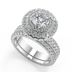 Load image into Gallery viewer, Kaylen Double Halo Pave Gala Round Cut Diamond Engagement Ring
