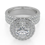 Load image into Gallery viewer, Kaylen Double Halo Pave Gala Round Cut Diamond Engagement Ring
