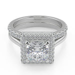 Load image into Gallery viewer, Anastasia Micro Pave Halo Cushion Cut Diamond Engagement Ring
