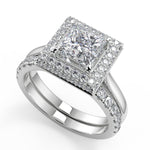 Load image into Gallery viewer, Lillianna Micro Pave Halo Princess Cut Diamond Engagement Ring
