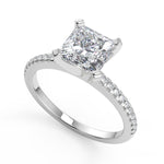 Load image into Gallery viewer, Kamryn French Pave Classic Princess Cut Diamond Engagement Ring
