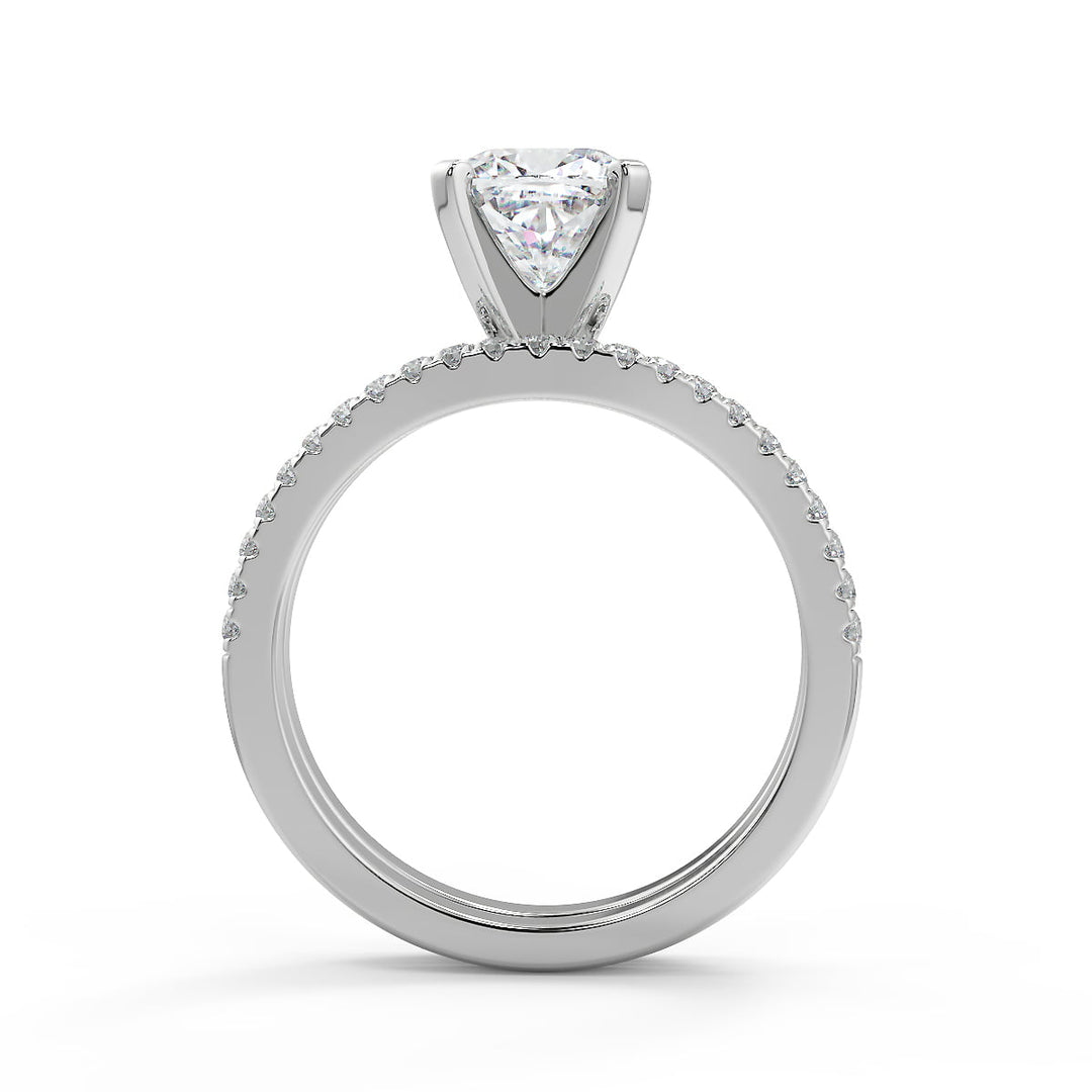 Alannah Petite Micro Pave Cushion Cut Diamond Engagement Ring