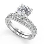 Load image into Gallery viewer, Clare Petite Micro Pave Round Cut Diamond Engagement Ring
