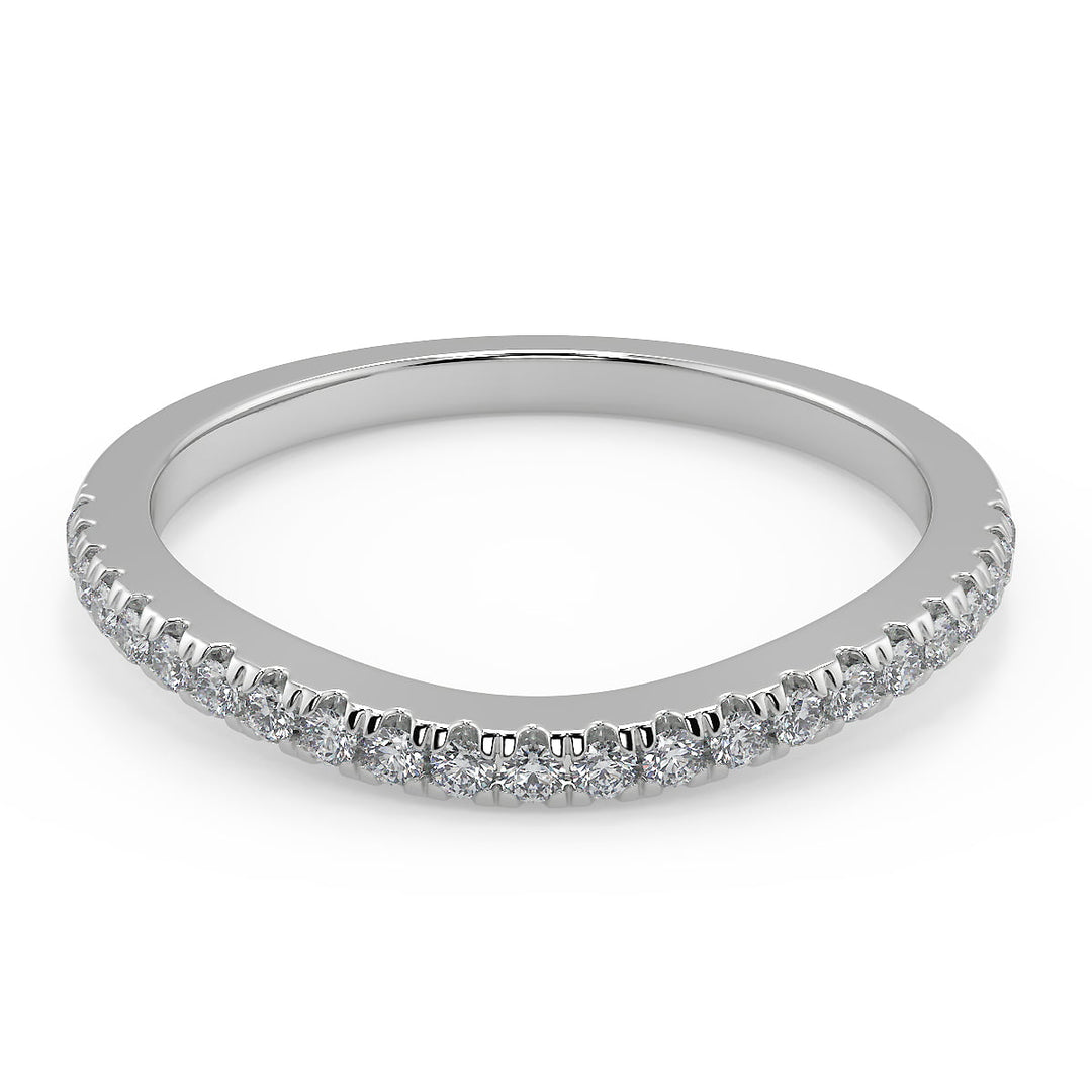 Clare Petite Micro Pave Round Cut Diamond Engagement Ring