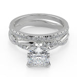 Load image into Gallery viewer, Carina Petite twist Pave Cushion Cut Diamond Engagement Ring
