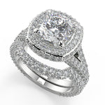 Load image into Gallery viewer, Lizeth 3 Row Pave Cushion Cut Diamond Engagement Ring
