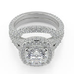 Load image into Gallery viewer, Lizeth 3 Row Pave Cushion Cut Diamond Engagement Ring
