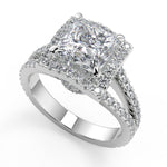 Load image into Gallery viewer, Gabriela Halo Pave Split Shank Princess Cut Engagement Ring
