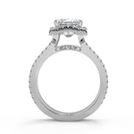 Load image into Gallery viewer, Gabriela Halo Pave Split Shank Princess Cut Engagement Ring
