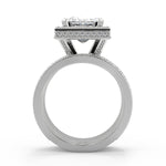 Load image into Gallery viewer, Danna Split Shank Pave Halo Princess Cut Diamond Engagement Ring
