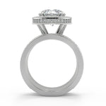 Load image into Gallery viewer, Norah Split Shank Pave Halo Round Cut Diamond Engagement Ring
