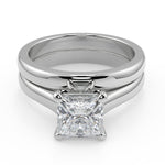 Load image into Gallery viewer, Summer 4 Prong Basket Solitaire Princess Cut Diamond Engagement Ring
