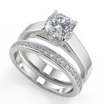 Load image into Gallery viewer, Adyson 4 Prong Solitaire Cushion Cut Diamond Engagement Ring
